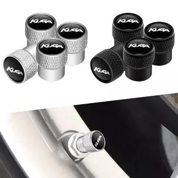 4 шт./компл. автомобильная эмблема Kuga Letter, колеса, шины, колпачки клапанов, металлические пылезащитные чехлы для шин, аксессуары для украшения