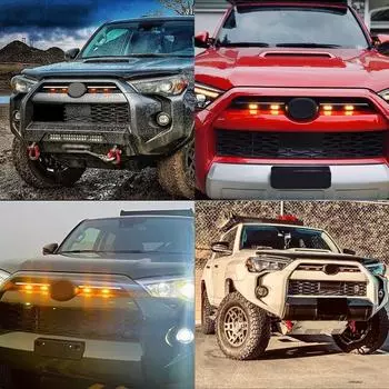 4 шт./компл. автомобильные передние решетчатые фонари, подходящие для Toyota 4runner Off-Road сигнальная лампа, автоматические модифицированные передние решетчатые фонари с жгутом проводов