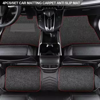 4 шт./компл. автомобильный противоскользящий коврик универсальный автомобильный защитный коврик для пола огнестойкий ПВХ-коврик для автомобиля внедорожника фургона грузовика аксессуары чёрный