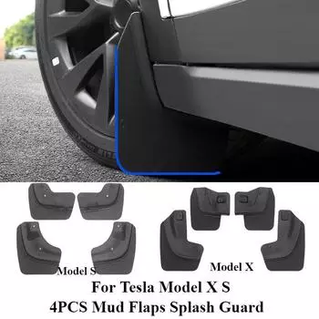 4 шт./компл. брызговики для Tesla Model XS 2017-2024 передние и задние без сверления колеса брызговик щиток аксессуары для крыльев