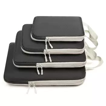 4 шт./компл. чемодан компрессионные упаковочные кубики дорожный органайзер для багажа упаковочные кубики расширяемая сумка для хранения багажных кубиков чёрный
