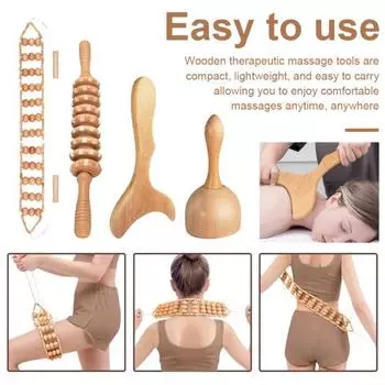 4 шт./компл. деревянные массажные инструменты терапевтический массажный набор лимфодренажный массажный набор Мадеротерапия для коррекции фигуры облегчение мышечной боли 4pcs