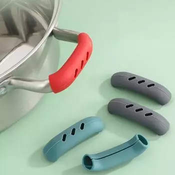 4 шт./компл., держатель для ручки кухонной сковороды, прочный, противоскользящий, практичный, против ожогов, широкое применение для дома серый