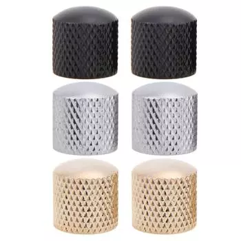 4 шт./компл., детали для гитары, бас-гитара, купольные ручки тона для электрогитары, ручки регулировки громкости, аксессуары для струнных инструментов серебряный