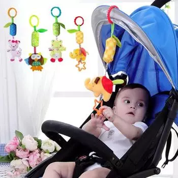 4 шт./компл., детские игрушки, внешний вид животных, развитие слуха, мягкая текстура, коляска, автомобильная кровать, подвесные погремушки, игрушки для малышей
