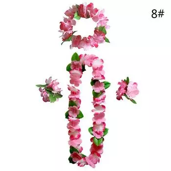 4 шт. / Компл. Гавайский цветок Leis гирлянда ожерелье Diy украшение нарядное платье партии 8#