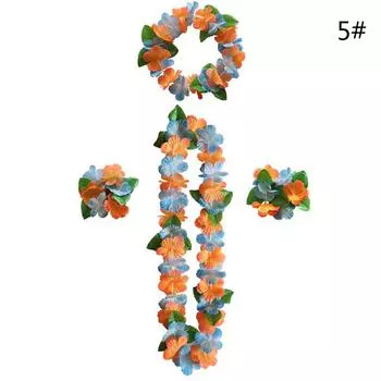 4 шт. / Компл. Гавайский цветок Leis гирлянда ожерелье Diy украшение нарядное платье партии 5#