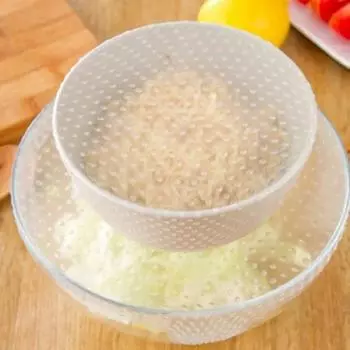 4 шт./компл. герметичная силиконовая пленка для пищевых продуктов, кухонная растягивающаяся крышка для контейнера для хранения свежих продуктов, кухонный инструмент для обертывания