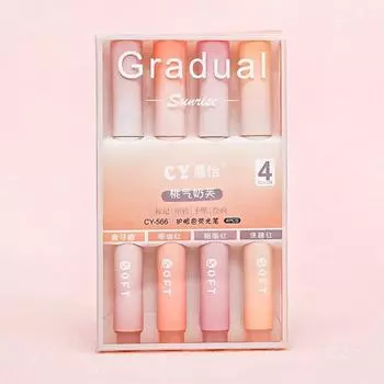 4 шт./компл., хайлайтер с градиентом цвета, ручки Kawaii, канцелярские принадлежности для студентов, маркер, ручка, инструмент для рисования, милые школьные канцелярские принадлежности фиолетовый