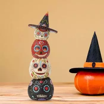 4 шт./компл. Хэллоуинская статуэтка тыквы, жуткая мертвая тыква, смоляная статуэтка, скульптура для домашнего офиса, книжной полки, украшения для рабочего стола, украшение для вечеринки Sets