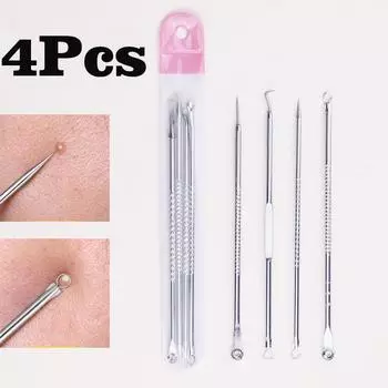 4 шт./компл. игла от прыщей из нержавеющей стали, инструмент для удаления прыщей угрей 1Pc серебряный