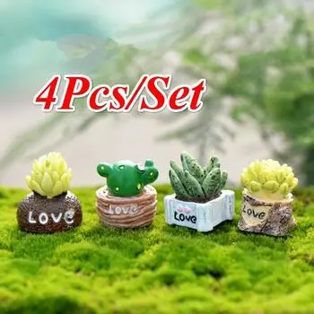 4 шт./компл., искусственный мясистый кактус, настоящее прикосновение, пальма, бонсай, пейзажный декор, цветок, декор тальбе