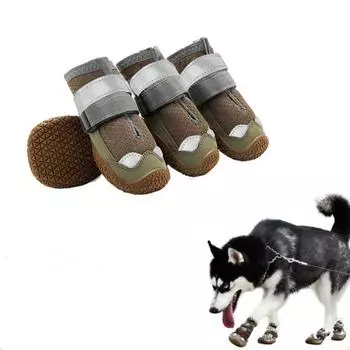 4 шт./компл. износостойкая противоскользящая обувь для собак дышащие носки для собак обувь для походов на открытом воздухе 4XL жёлтый