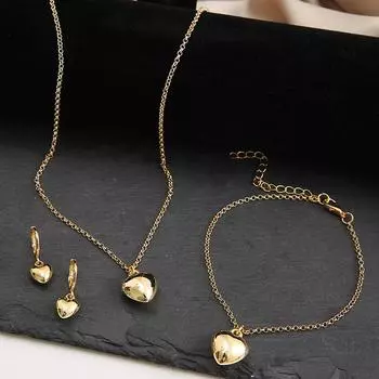 4 шт./компл. Изысканные серьги в форме сердца, ожерелье, женский браслет, модный простой романтический кулон, комплект ювелирных изделий, новые модные подарки 4pcs