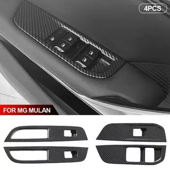 4 шт./компл. карбоновые накладки на панель переключателя окна автомобиля, декоративные детали интерьера, рамные молдинги, аксессуары для MG 4 MG4 EV Mulan 2023