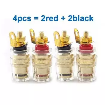 4 шт./компл. клемма для подключения динамика, 4 мм, разъем типа «банан», разъем усилителя
