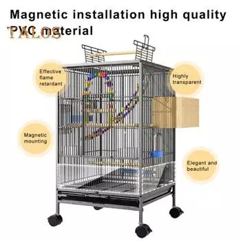 4 шт./компл., клетка для ловли семян, прозрачная ПВХ-перегородка для клетки для птиц, крышка для клетки для попугаев, защита от семян, аксессуары для клетки для попугаев ара S