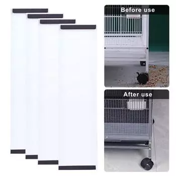 4 шт./компл., клетка для ловли семян, прозрачная ПВХ-перегородка для клетки для птиц, крышка для клетки для попугаев, защита от семян, аксессуары для клетки для попугаев ара S