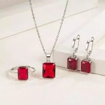 4 шт./компл. кольцо на палец прямоугольной формы, блестящий очаровательный винтажный кулон с кубическим цирконием, антикоррозийное платье жёлтый