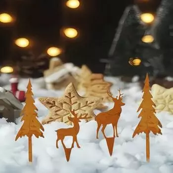 4 шт./компл. колышек для рождественской елки, прочный, для наружного применения, патио, двора, газона, ржавый A