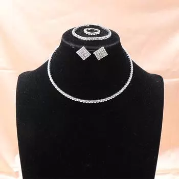 4 шт./компл. комплект свадебных украшений, ожерелье, браслеты, кольца, серьги, комплект, супер великолепные роскошные блестящие ювелирные изделия, подарок на вечеринку