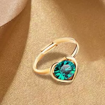 4 шт./компл. комплект свадебных украшений, винтажный блестящий привлекательный искусственный кристалл, ожерелье с сердечком любви, серьги, кольцо D