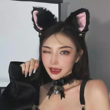 4 шт./компл., костюм кошки, набор аксессуаров для косплея, плюшевый материал, повязка на голову с кошачьими ушками, ожерелье-колокольчик, коготь, перчатки, хвост, набор One Size белый