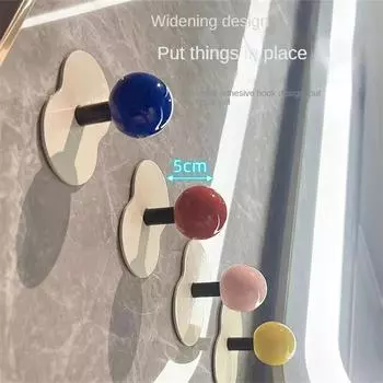 4 шт./компл. крючок с шариком допамина, настенный, без проколов, вешалка для полотенец в ванной, бытовой, многофункциональный, крепкий, липкий крючок onesize