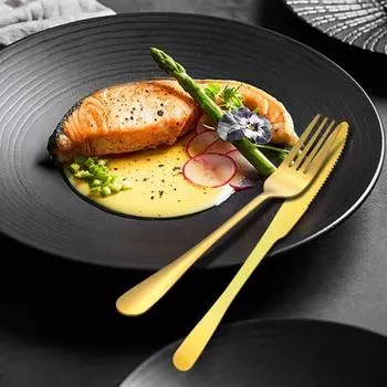 4 шт./компл. ложка из нержавеющей стали, вилка, резак, зеркальная полировка, пищевая посудомоечная машина, безопасная посуда для стейка в стиле вестерн, столовые приборы, набор столовых приборов, кухонные принадлежности серебряный