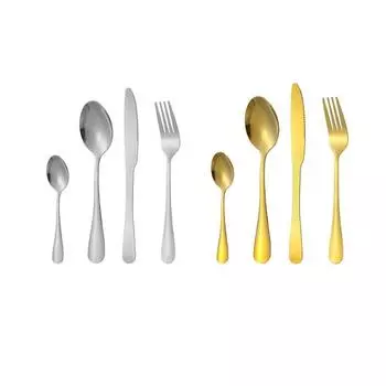 4 шт./компл. ложка из нержавеющей стали, вилка, резак, зеркальная полировка, пищевая посудомоечная машина, безопасная посуда для стейка в стиле вестерн, столовые приборы, набор столовых приборов, кухонные принадлежности серебряный