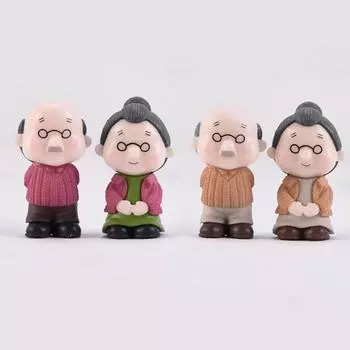 4 шт./компл. любителей мультфильмов, бабушки и дедушки, миниатюры, сделай сам, сказочный сад, украшение для кукольного домика, террариум с мхом, микропейзаж фиолетовый