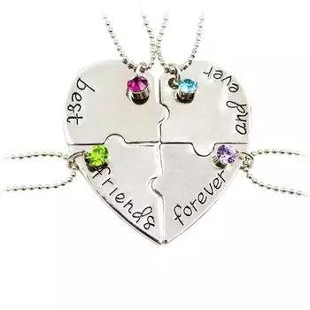 4 шт./компл. лучший друг навсегда и навсегда BFF комплект ожерелья с подвеской-головоломкой в форме сердца