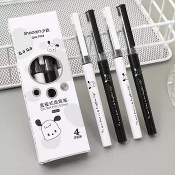 4 шт./компл. милые канцелярские принадлежности 0,5 мм, гелевые ручки, подарок студентам, школьные и офисные письменные принадлежности, канцелярские принадлежности для школы 4pcs