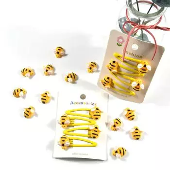 4 шт./компл. милые мультяшные пчелки заколки для волос желтые капли воды челка боковая заколка для девочек аксессуары для волос ежедневное использование Size fits all