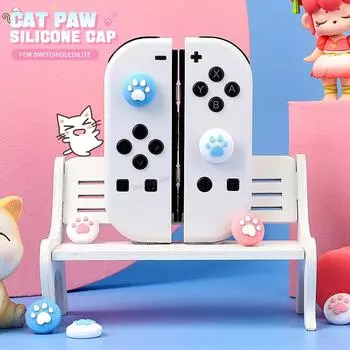 4 шт./компл. милый кошачий коготь мягкий силиконовый чехол для джойстика защитный чехол для NS Switch OLED NS Lite Joycons чехол