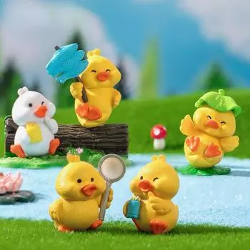 4 шт./компл., миниатюрные миниатюры с уткой для пикника, мини-фигурки, сделай сам, сказочный сад, украшение, мох, террариум, микропейзаж 2.7x3.2cm белый