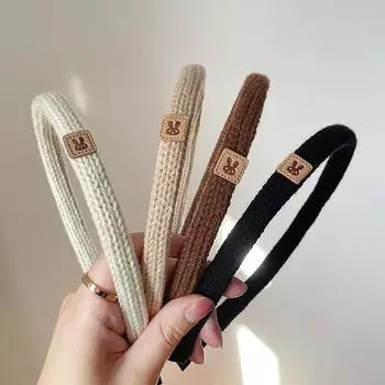 4 шт./компл. Модные женские вязаные повязки для волос Головной убор Ободок для волос Девушки Простая повязка на голову Тонкий обруч для волос Аксессуары для волос Головной убор