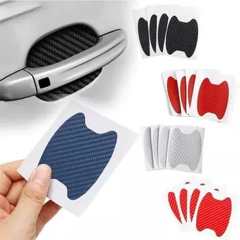 4 шт./компл., молдинги для стайлинга автомобиля, наклейка на дверь автомобиля, наклейка из углеродного волокна, устойчивая к царапинам крышка, защитная пленка для авто... black 4PCS