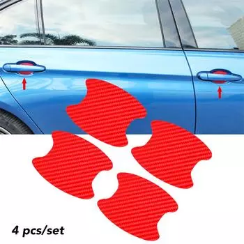 4 шт./компл., молдинги для стайлинга автомобиля, наклейка на дверь автомобиля, наклейка из углеродного волокна, устойчивая к царапинам крышка, защитная пленка для авто... 4PCS синий