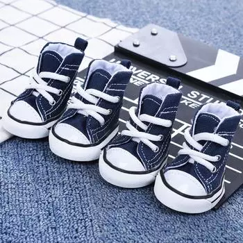 4 шт./компл. мягкие парусиновые туфли для собак для щенков, спортивная обувь, ботинки, кроссовки 5