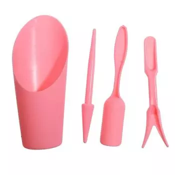 4 шт./компл., набор инструментов для пересадки суккулентных горшечных растений, садовый мини-пластиковый набор маленьких лопаток One Size розовый