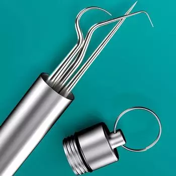 4 шт./компл. набор металлических зубочисток из нержавеющей стали с трубкой для хранения