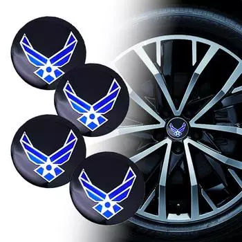 4 шт./компл., наклейка на центральную крышку ступицы колеса автомобиля ВВС США, 3D эмблема ВВС США, наклейка на значок, декоративные аксессуары 56 мм/2,2 дюйма ((Алюминиевый сплав)) 4pcs