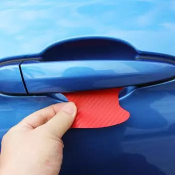 4 шт./компл. наклейка на дверь автомобиля из углеродного волокна, устойчивая к царапинам крышка, защитная пленка для автоматической ручки, внешний Стайлинг, автомобильные аксессуары 4PCS синий