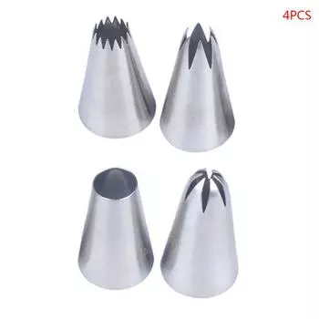 4 шт./компл., насадки для глазури для торта из нержавеющей стали, насадки для крема, формы для десерта, декор