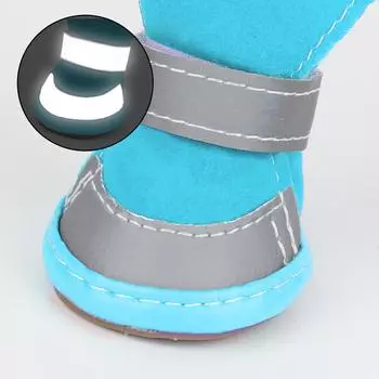 4 шт./компл. обувь для маленьких собак нескользящие износостойкие зимние теплые ботинки для собак маленьких средних собак бишон корги чихуахуа йорк 3 красный