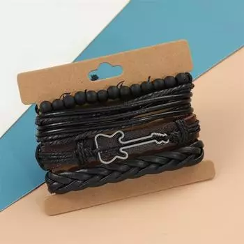 4 шт./компл. очаровательные ювелирные изделия ручной работы манжеты из натуральной кожи браслет для мужчин 3PCS