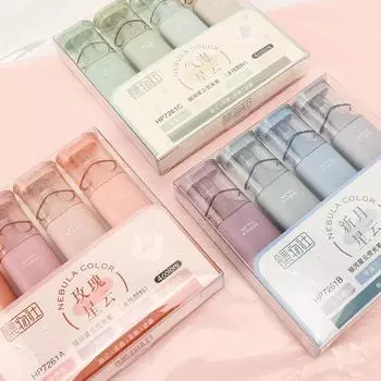 4 шт./компл., пастельный прозрачный цвет, ручка-хайлайтер с косой головкой, милая ручка для рисования с розой и луной для студентов, канцелярские принадлежности