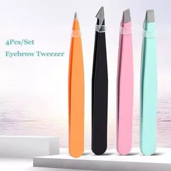 4 шт./компл. пинцет для бровей, точная форма волос, зажим для наращивания ресниц из нержавеющей стали, макияж, красота, инструмент для бровей для женщин