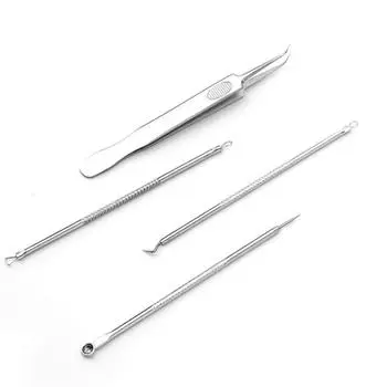 4 шт./компл. пинцет для удаления черных точек, зажим для удаления вросших прыщей, черные точки, салон красоты, инструмент для ухода за кожей лица